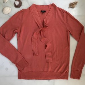 {Talbots} Pink Tie Neck Sweater Top
